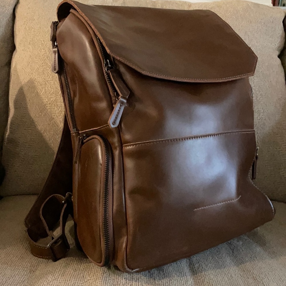 Atlas Supply Co Minimalist Leather Backpack Barely Used